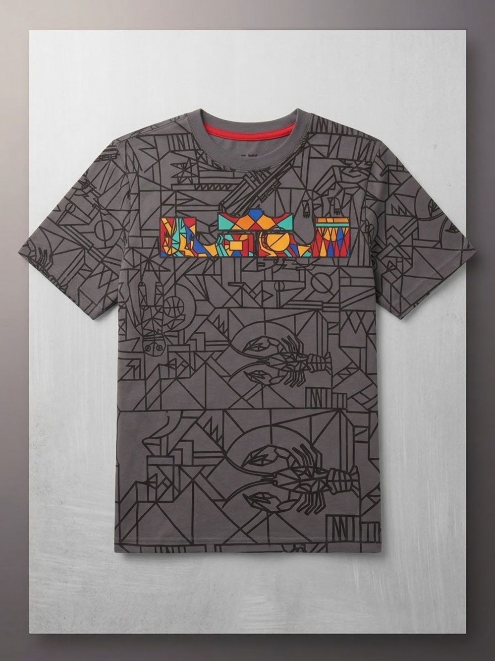 Nike Short-Sleeve Crewneck T-Shirt / Gray / LeBron James/ Nola Gumbo/ Mens / M